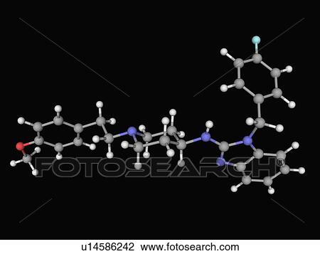 Drawing - Astemizole drug molecule. Fotosearch