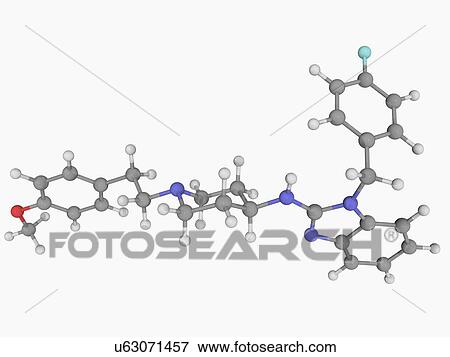 Stock Illustration - Astemizole drug molecule. Fotosearch