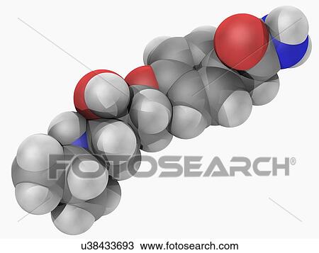 Atenolol drug molecule View Large Illustration Drawing - Atenolol drug molecule. Fotosearch