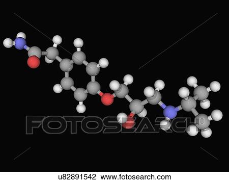 Atenolol drug molecule View Large Illustration Drawing - Atenolol drug molecule. Fotosearch