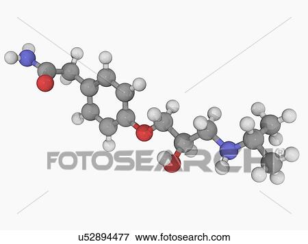 Stock Illustration - Atenolol drug molecule. Fotosearch