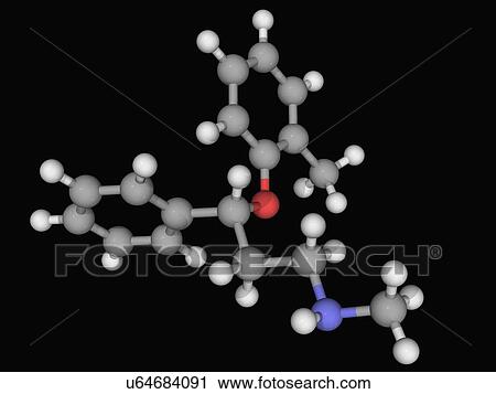 Clip Art - Atomoxetine drug molecule. Fotosearch