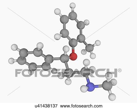 Stock Illustration - Atomoxetine drug molecule. Fotosearch