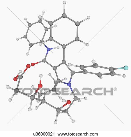 Atorvastatin drug molecule View Large Illustration Clip Art - Atorvastatin drug molecule. Fotosearch