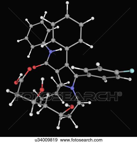 Stock Illustration - Atorvastatin drug molecule. Fotosearch