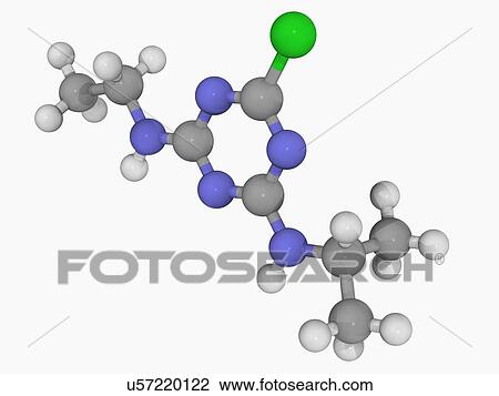 Atrazine herbicide molecule View Large Illustration Drawing - Atrazine herbicide molecule. Fotosearch