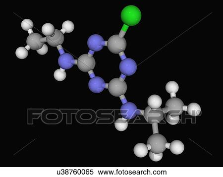 Stock Illustration - Atrazine herbicide molecule. Fotosearch