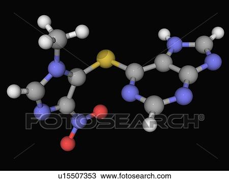 Azathioprine drug molecule View Large Illustration Drawing - Azathioprine drug molecule. Fotosearch