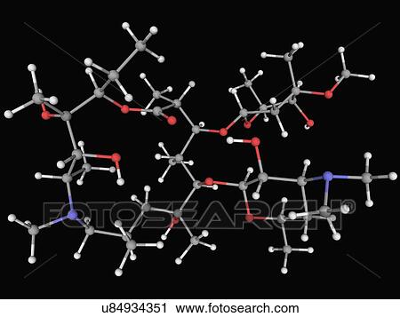 Clip Art - Azithromycin drug molecule. Fotosearch