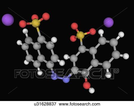 Azorubine molecule View Large Illustration Stock Illustration - Azorubine molecule. Fotosearch