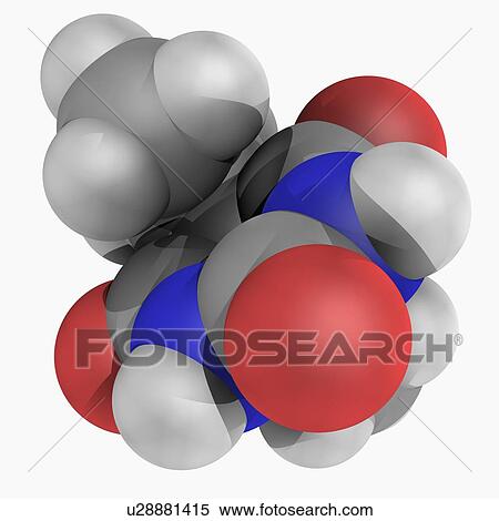 Stock Illustration - Barbital drug molecule. Fotosearch