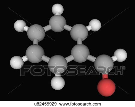 Stock Illustration - Benzaldehyde molecule. Fotosearch