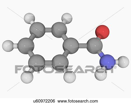 Stock Illustration - Benzamide molecule. Fotosearch