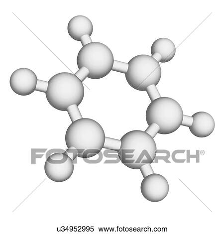 Benzene, molecular model View Large Illustration Stock Illustration - Benzene, molecular model. Fotosearch