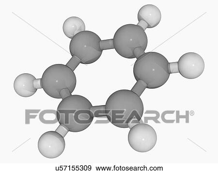 Benzene molecule View Large Illustration Stock Illustration - Benzene molecule. Fotosearch
