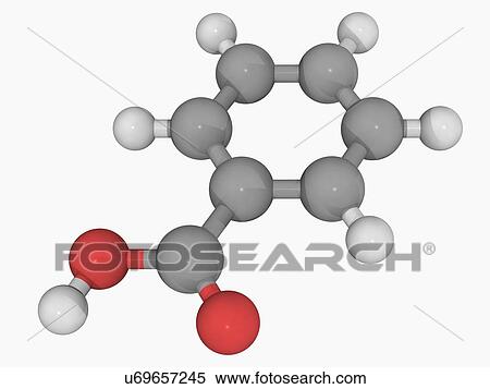 Stock Illustration - Benzoic acid molecule. Fotosearch