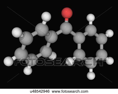 Stock Illustration - Benzophenone molecule. Fotosearch