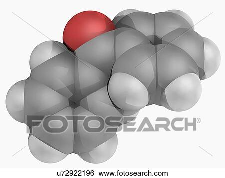Stock Illustration - Benzophenone molecule. Fotosearch