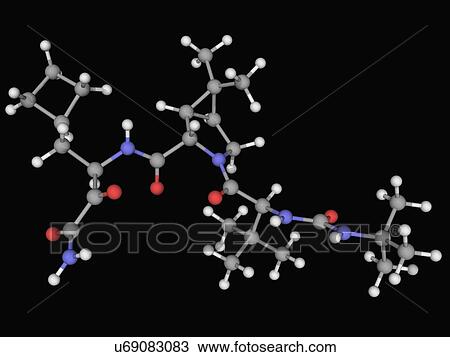 Boceprevir drug molecule View Large Illustration Drawing - Boceprevir drug molecule. Fotosearch