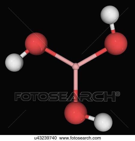 Clipart - Boric acid molecule. Fotosearch