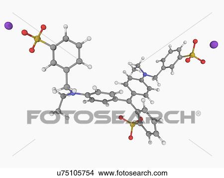 Brilliant blue FCF molecule View Large Illustration Stock Illustration - Brilliant blue FCF molecule. Fotosearch