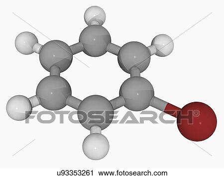 Bromobenzene molecule View Large Illustration Clip Art - Bromobenzene molecule. Fotosearch