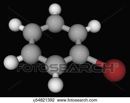 Bromobenzene molecule View Large Illustration Drawing - Bromobenzene molecule. Fotosearch