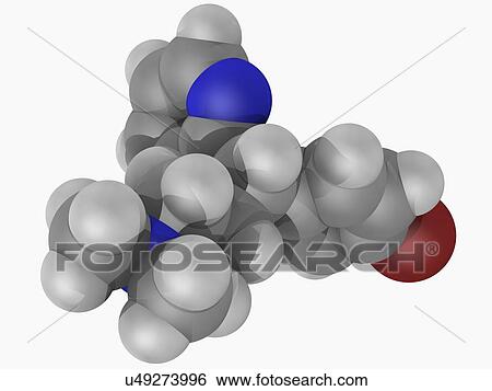 Stock Illustration - Brompheniramine drug molecule. Fotosearch