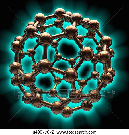 Buckminsterfullerene molecule View Large Illustration Drawing - Buckminsterfullerene molecule. Fotosearch