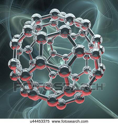 Buckminsterfullerene molecule View Large Illustration Stock Illustration - Buckminsterfullerene molecule. Fotosearch