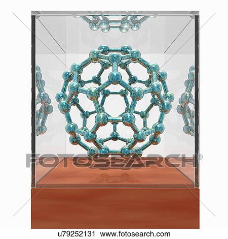 Clip Art - Buckyball molecule, artwork. Fotosearch
