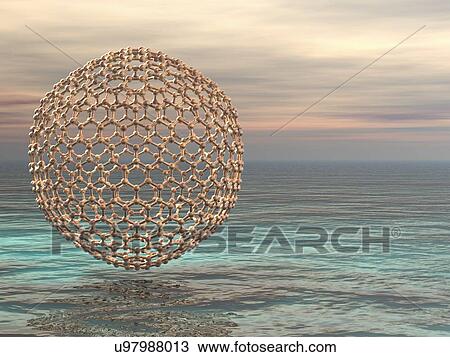 Buckyball molecule, artwork View Large Illustration Drawing - Buckyball molecule, artwork. Fotosearch