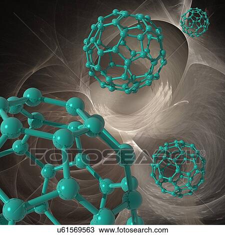Buckyball molecules, artwork View Large Illustration Drawing - Buckyball molecules, artwork. Fotosearch