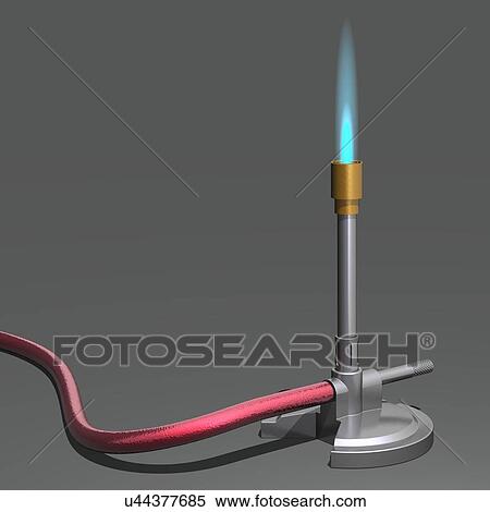 Stock Illustration - Bunsen burner, artwork. Fotosearch