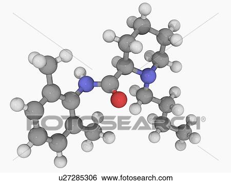 Stock Illustration - Bupivacaine drug molecule. Fotosearch