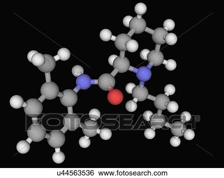 Stock Illustration - Bupivacaine drug molecule. Fotosearch