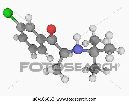 Bupropion drug molecule View Large Illustration Drawing - Bupropion drug molecule. Fotosearch