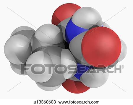 Drawing - Butalbital drug molecule. Fotosearch