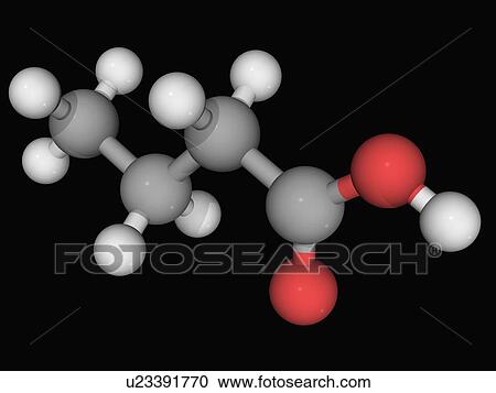Butyric acid molecule View Large Illustration Clipart - Butyric acid molecule. Fotosearch