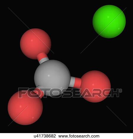 Drawing - Calcium carbonate molecule. Fotosearch