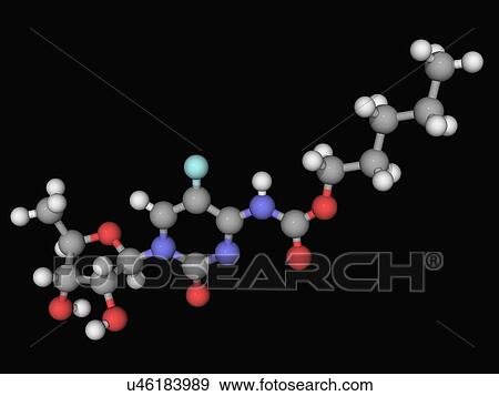Stock Illustration - Capecitabine drug molecule. Fotosearch
