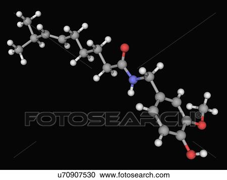 Capsaicin molecule View Large Illustration Clipart - Capsaicin molecule. Fotosearch