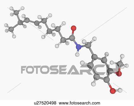 Stock Illustration - Capsaicin molecule. Fotosearch