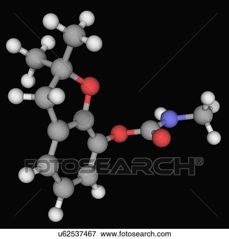 Stock Illustration - Carbofuran molecule. Fotosearch