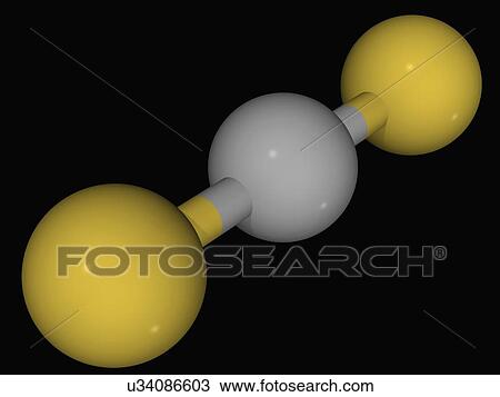 Carbon disulfide molecule View Large Illustration Drawing - Carbon disulfide molecule. Fotosearch