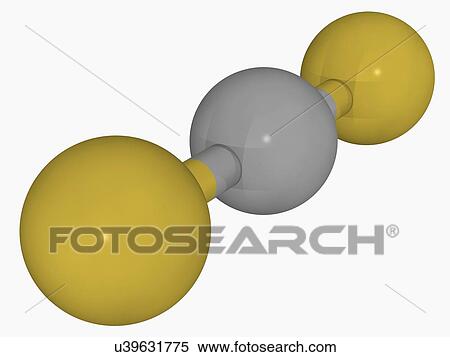 Stock Illustration - Carbon disulfide molecule. Fotosearch