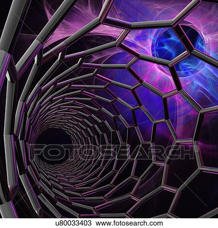 Drawing - Carbon nanotube, artwork. Fotosearch