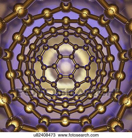 Drawing - Carbon nanotube, artwork. Fotosearch