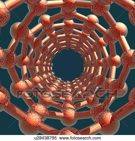 Stock Illustration - Carbon nanotube, artwork. Fotosearch