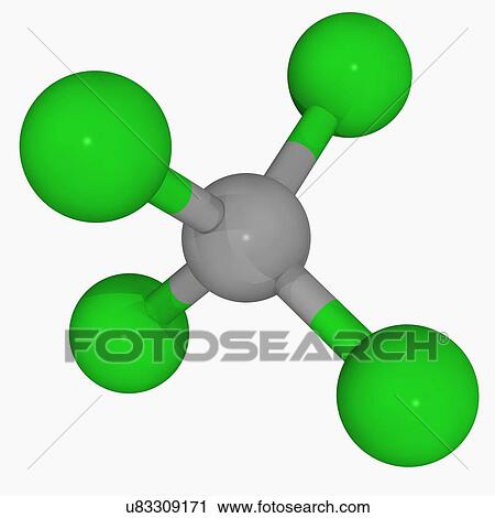 Clip Art - Carbon tetrachloride molecule. Fotosearch